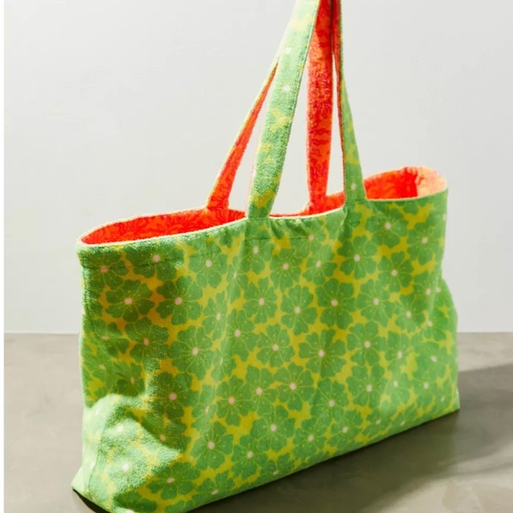 Lucky Printed Terrycloth Reversible Tote Bag Large Beach Poolside B2 - Picture 5 of 9